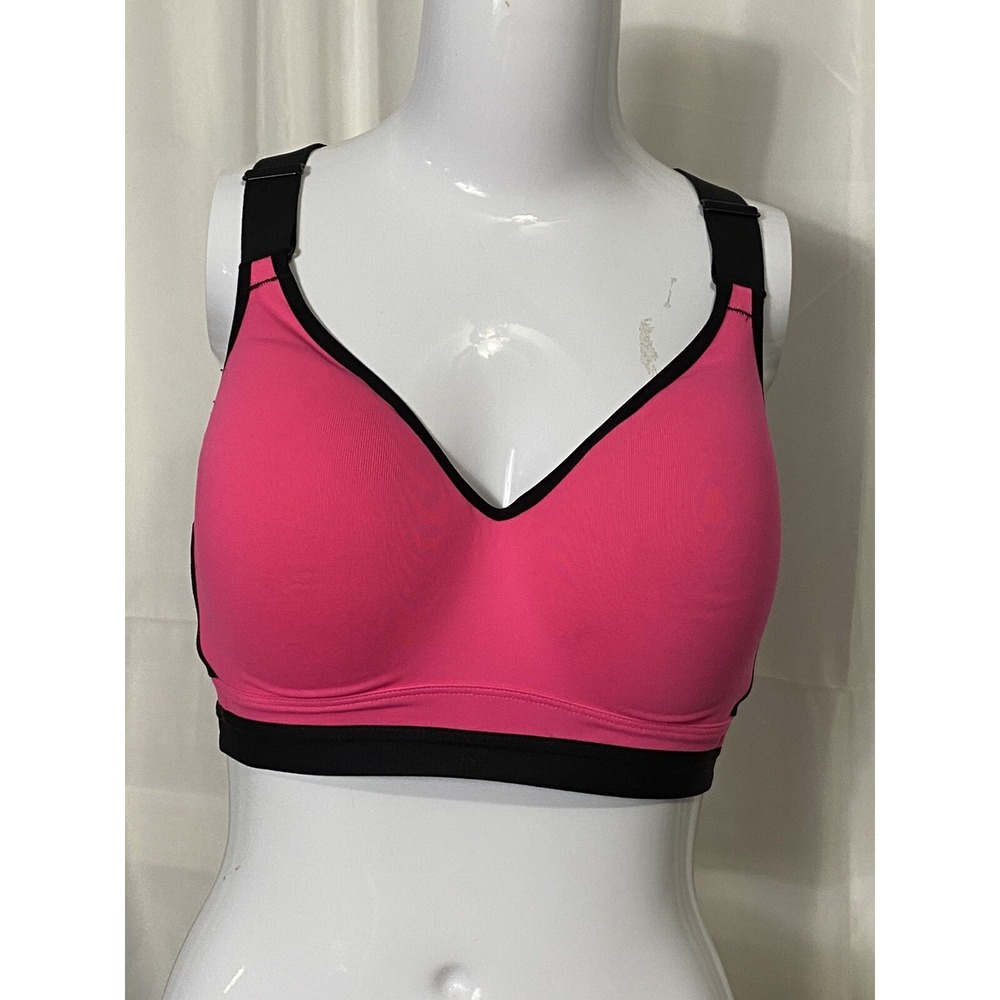 VICTORIA SPORT PINK AND BLACK SPORTS BRA SIZE 34DD
